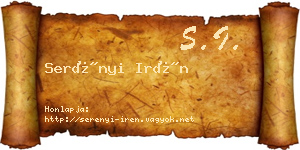 Serényi Irén névjegykártya