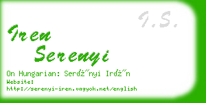 iren serenyi business card